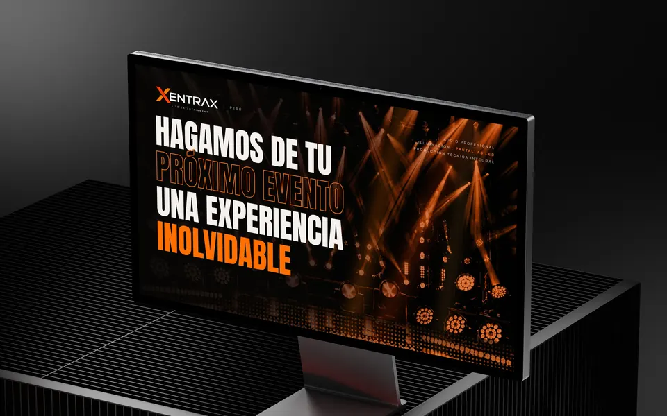 Sitio web de Xentrax en una notebook